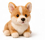 Peluche de corgi sentado, 25cm