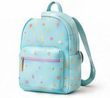 Mochila Happy Day em azul menta com pintas coloridas